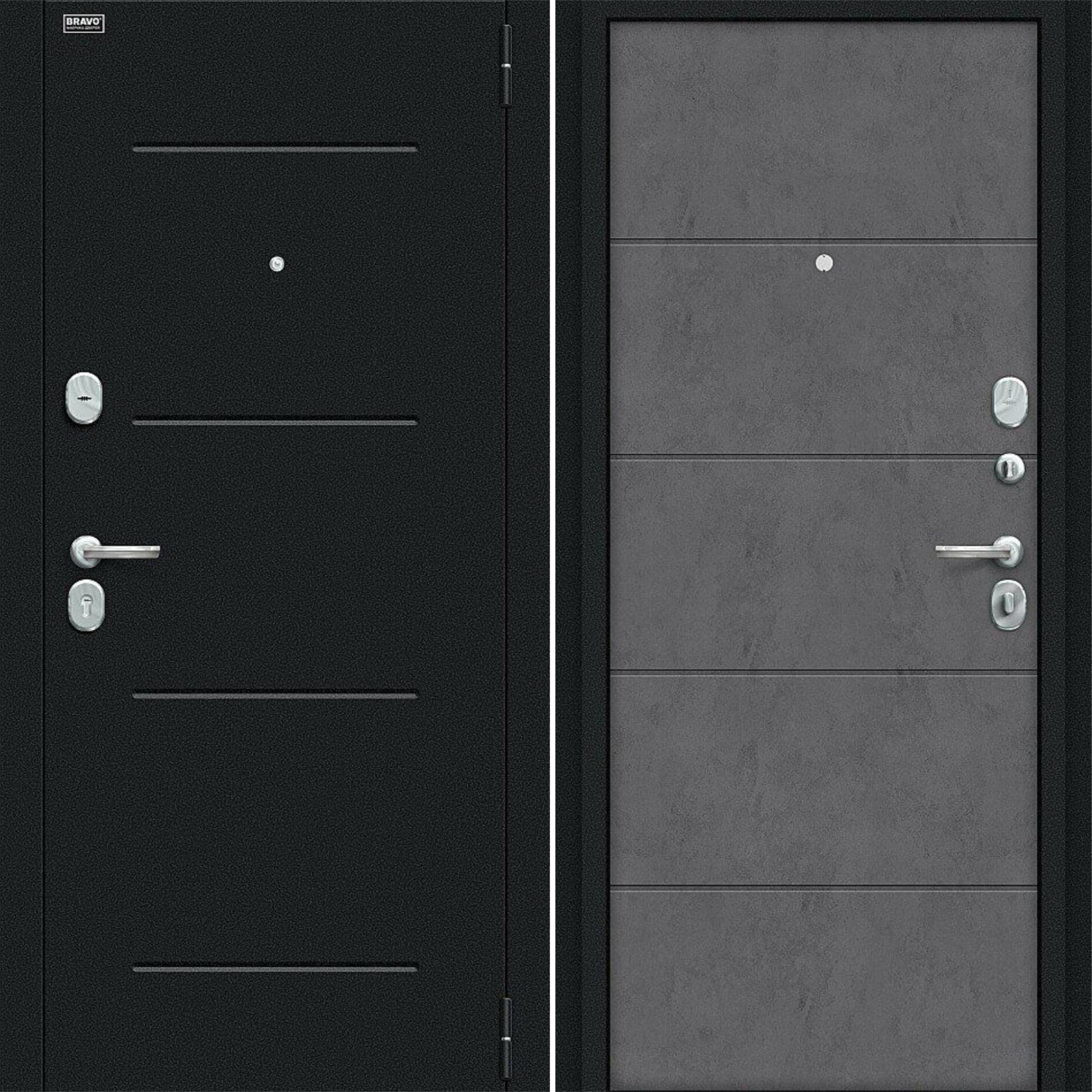 Входная дверь Браво R Граффити-1 Букле черное / Slate Art