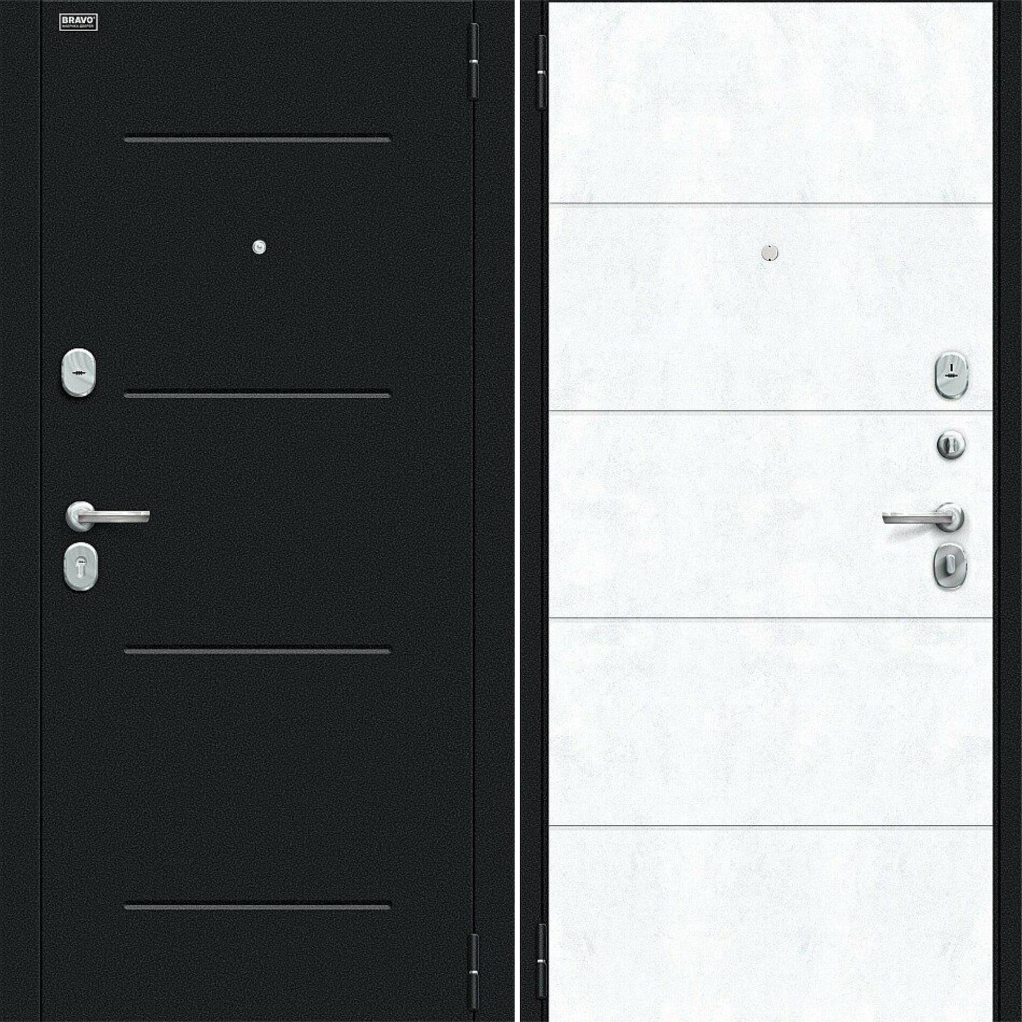 Входная дверь Браво R Граффити-1 Инсайд Букле черное / Snow Art