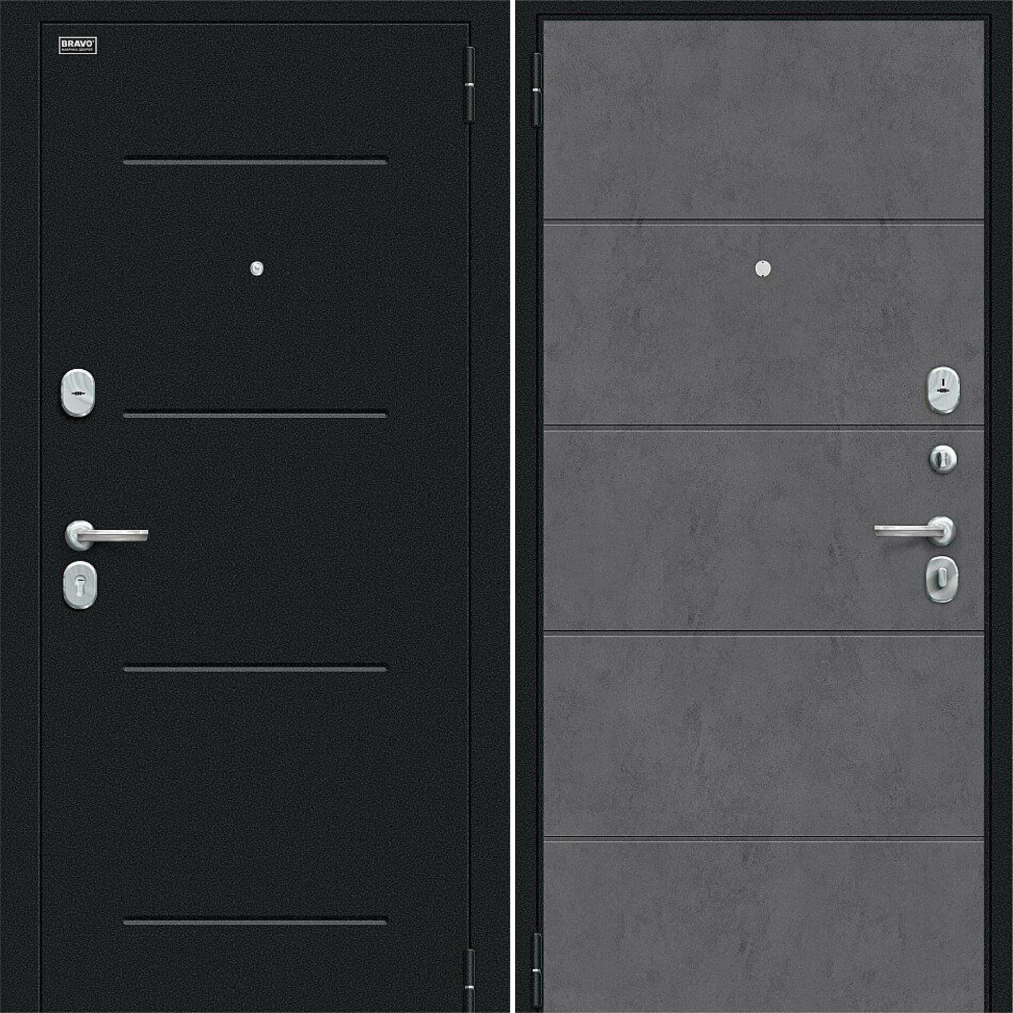Входная дверь Браво R Граффити-1 Инсайд Букле черное / Slate Art