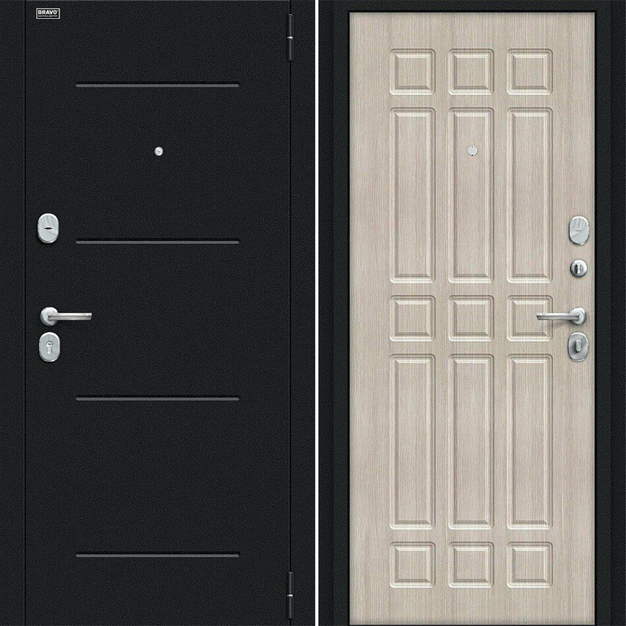 Входная дверь Браво R Мило Букле черное / Cappuccino Veralinga