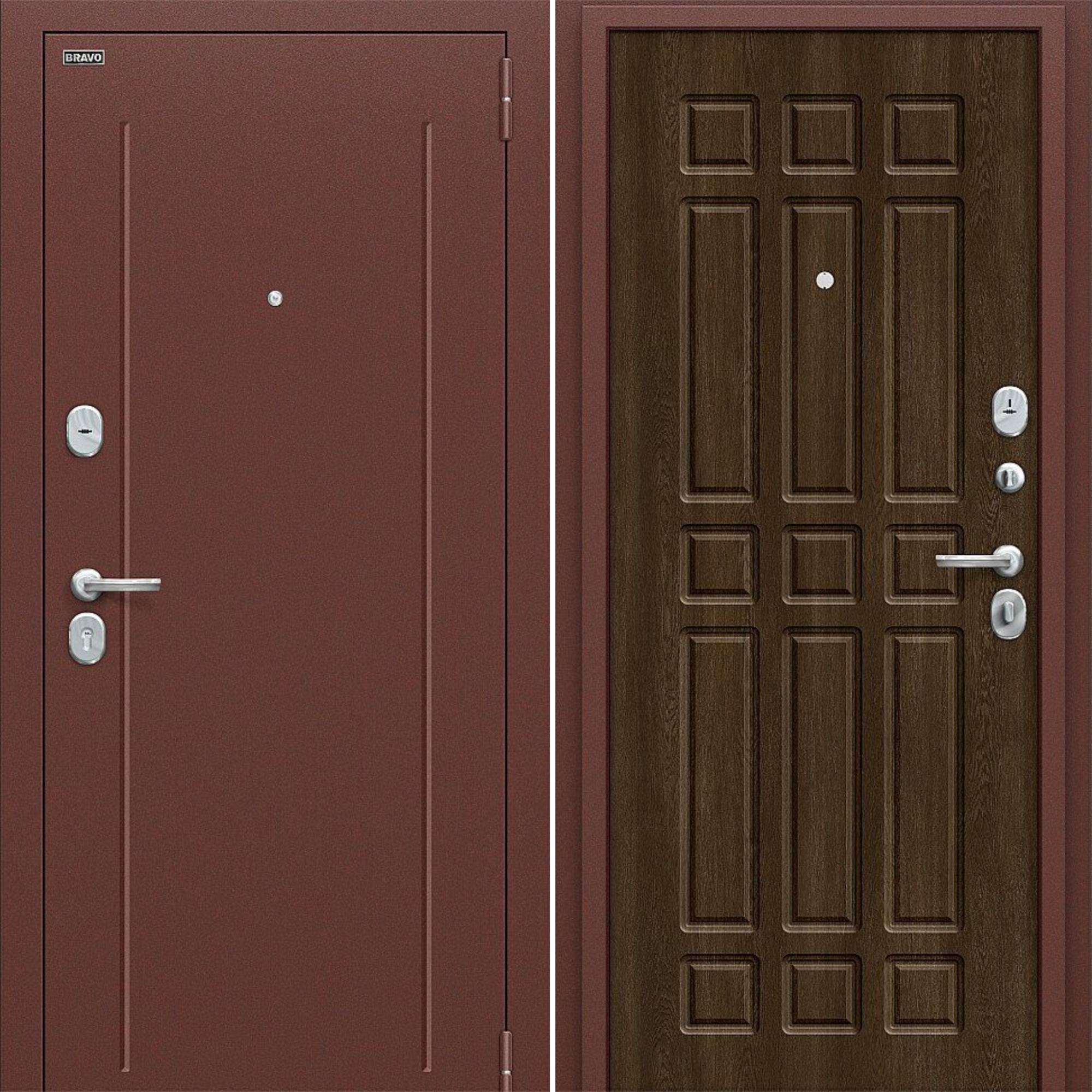 Входная дверь Браво R Любо Мини Антик Медный/Dark Barnwood