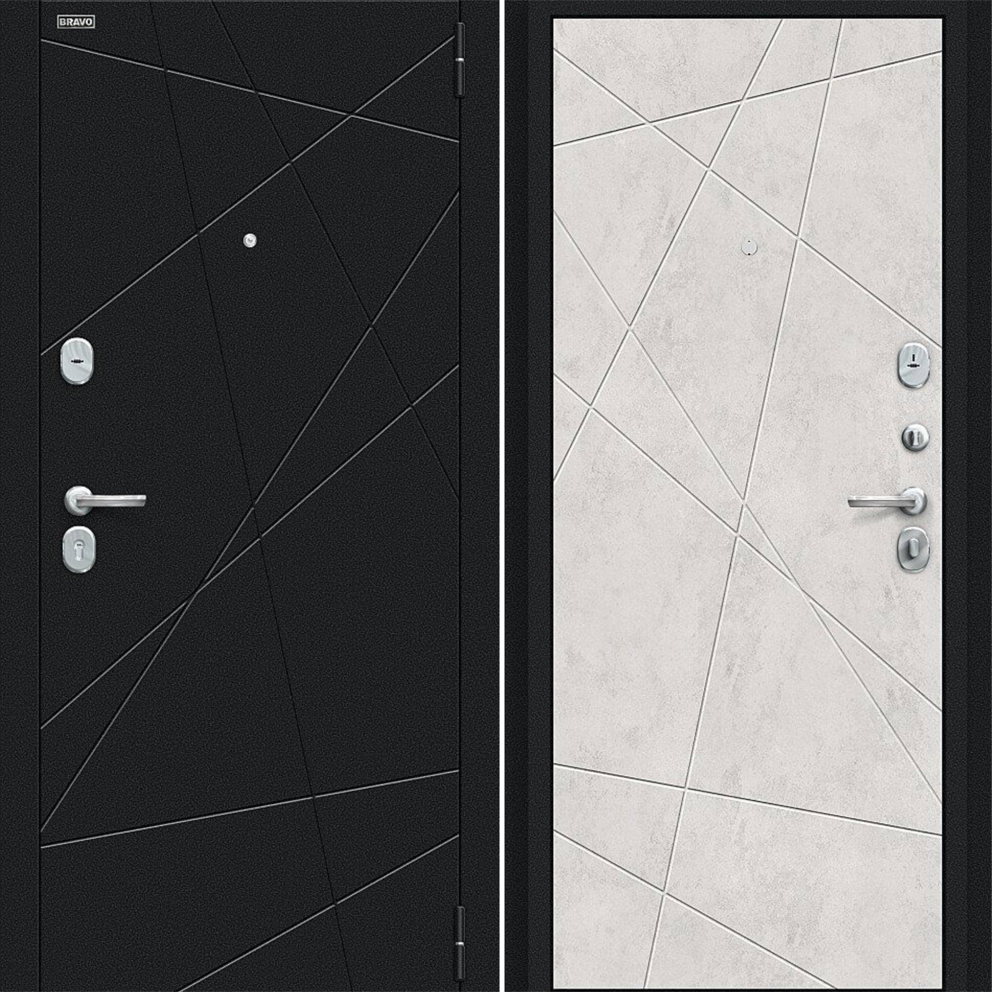 Входная дверь Браво R Граффити-5 Букле черное / Look Art