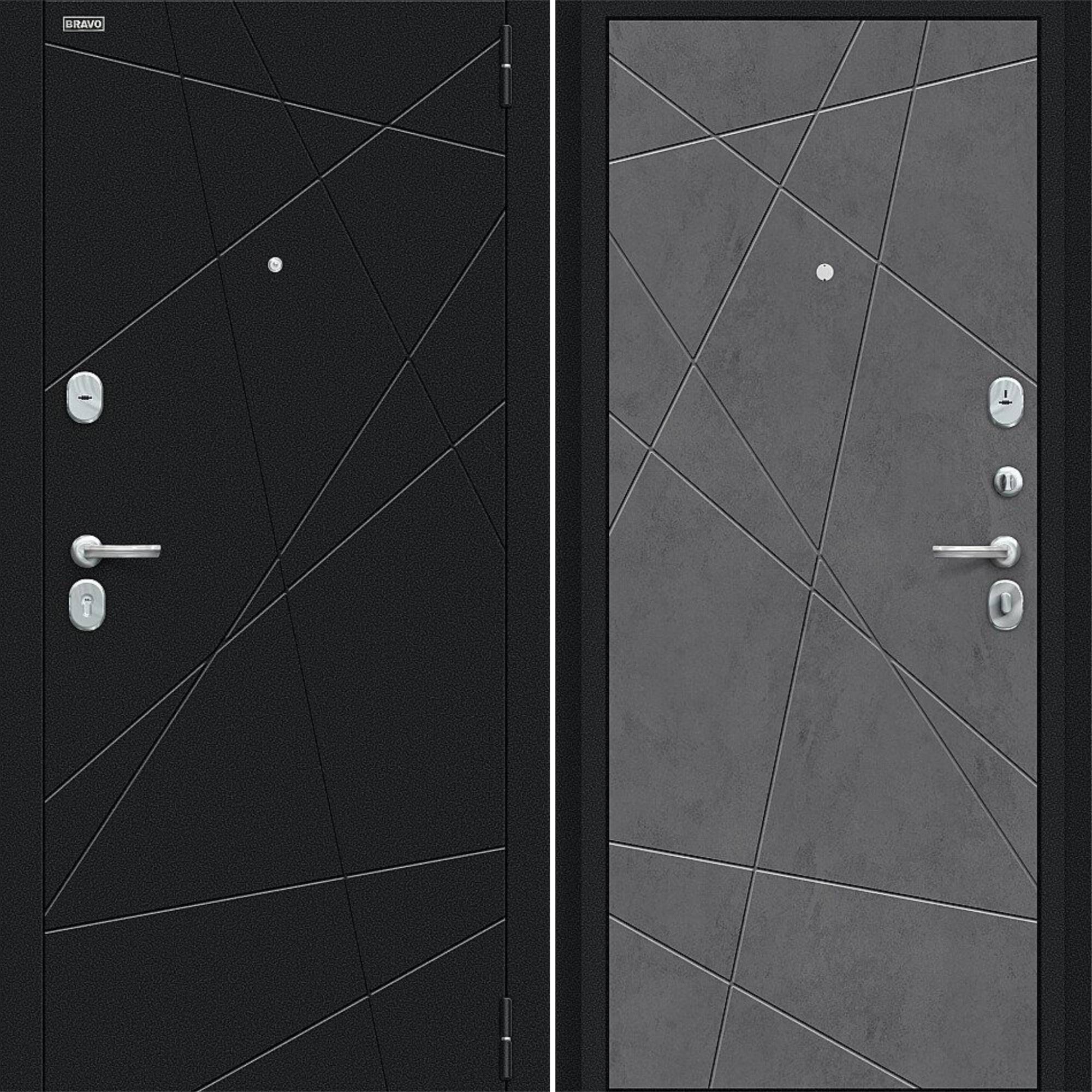 Входная дверь Браво R Граффити-5 Букле черное / Slate Art
