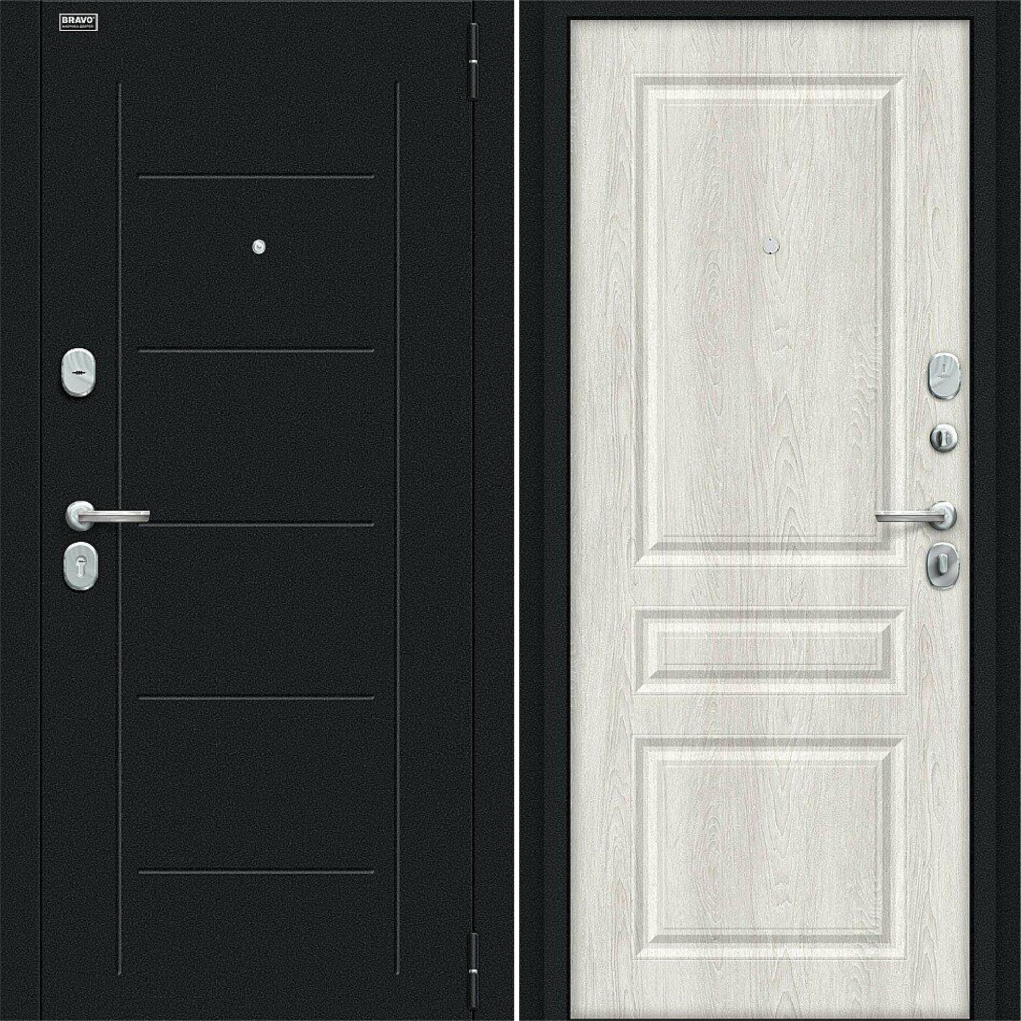 Входная дверь Браво R Пик Букле черное / Casablanca