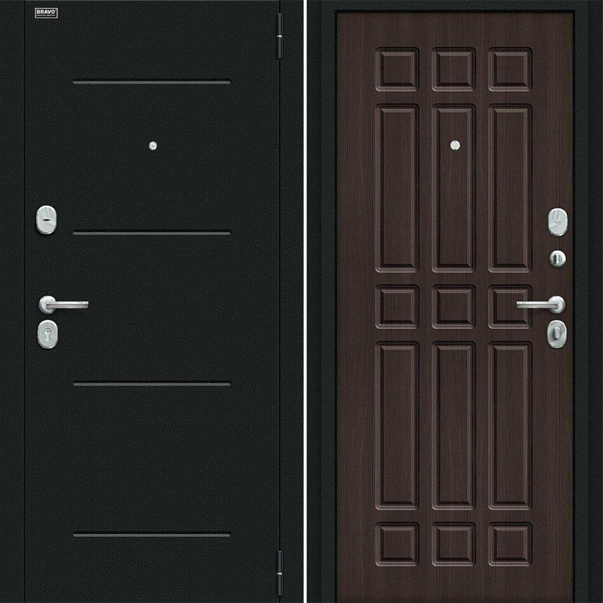 Входная дверь Браво R Мило Букле черное / Wenge Veralinga