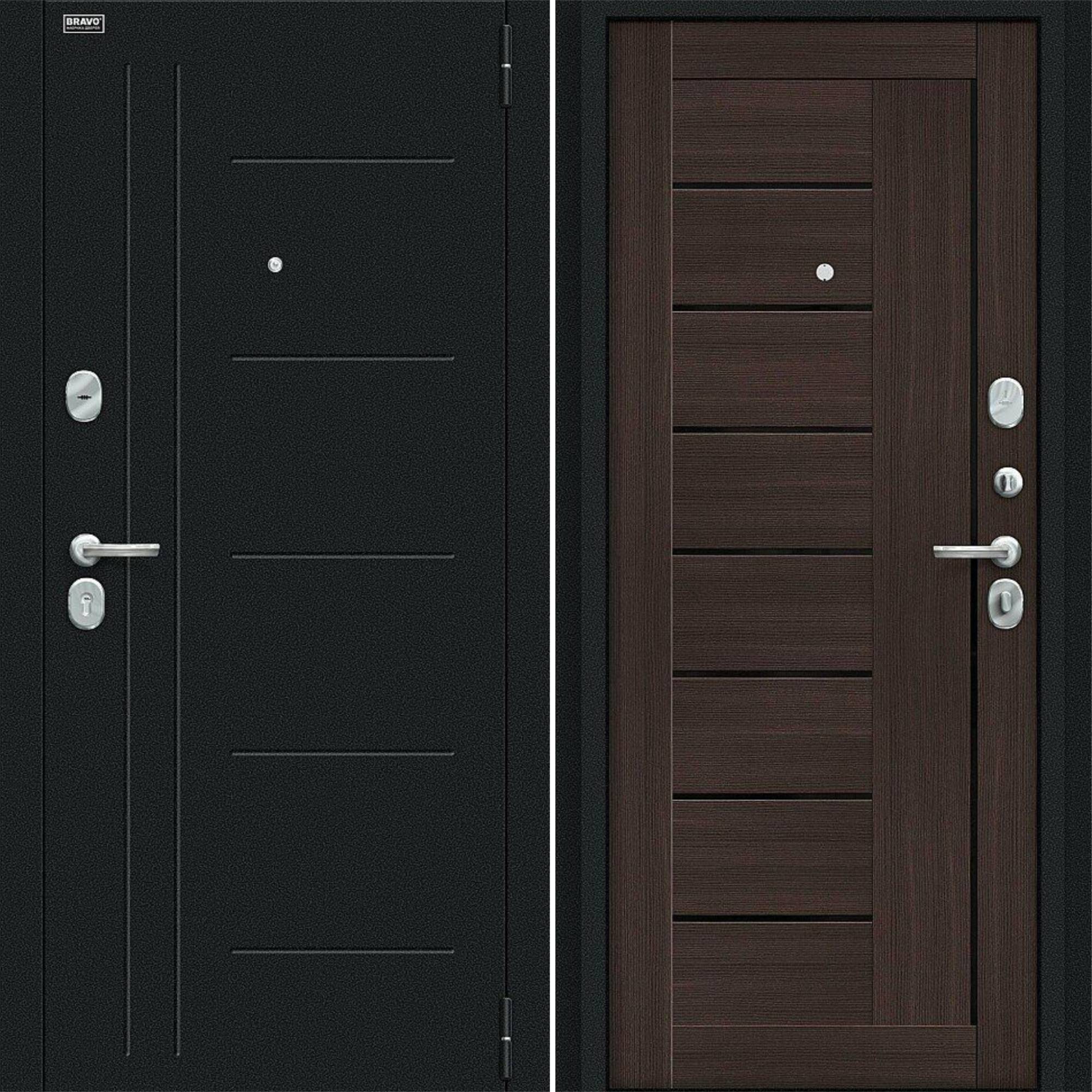 Входная дверь Браво R Проф Букле черное / Wenge Veralinga
