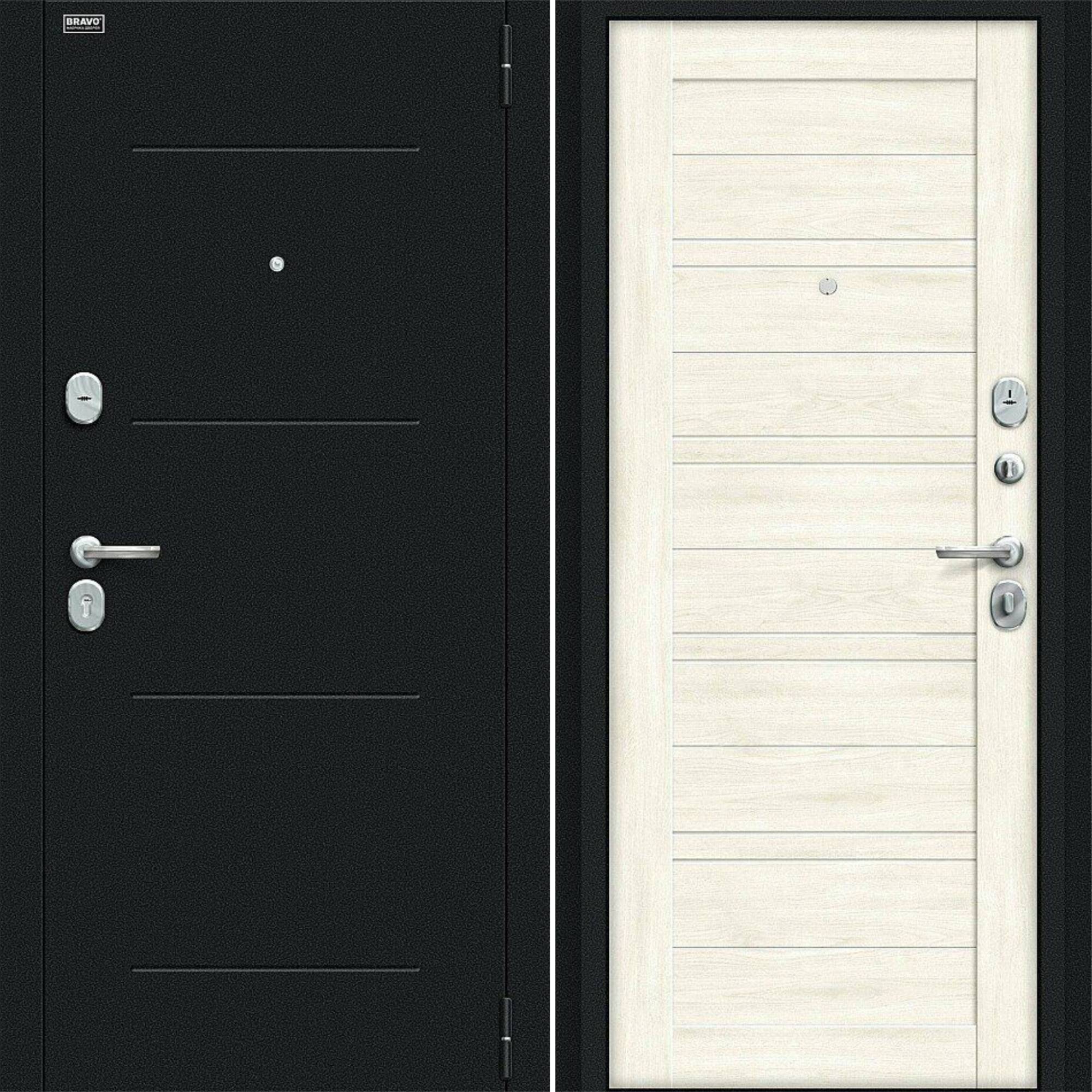 Входная дверь Браво R Сити Kale Букле черное / Nordic Oak