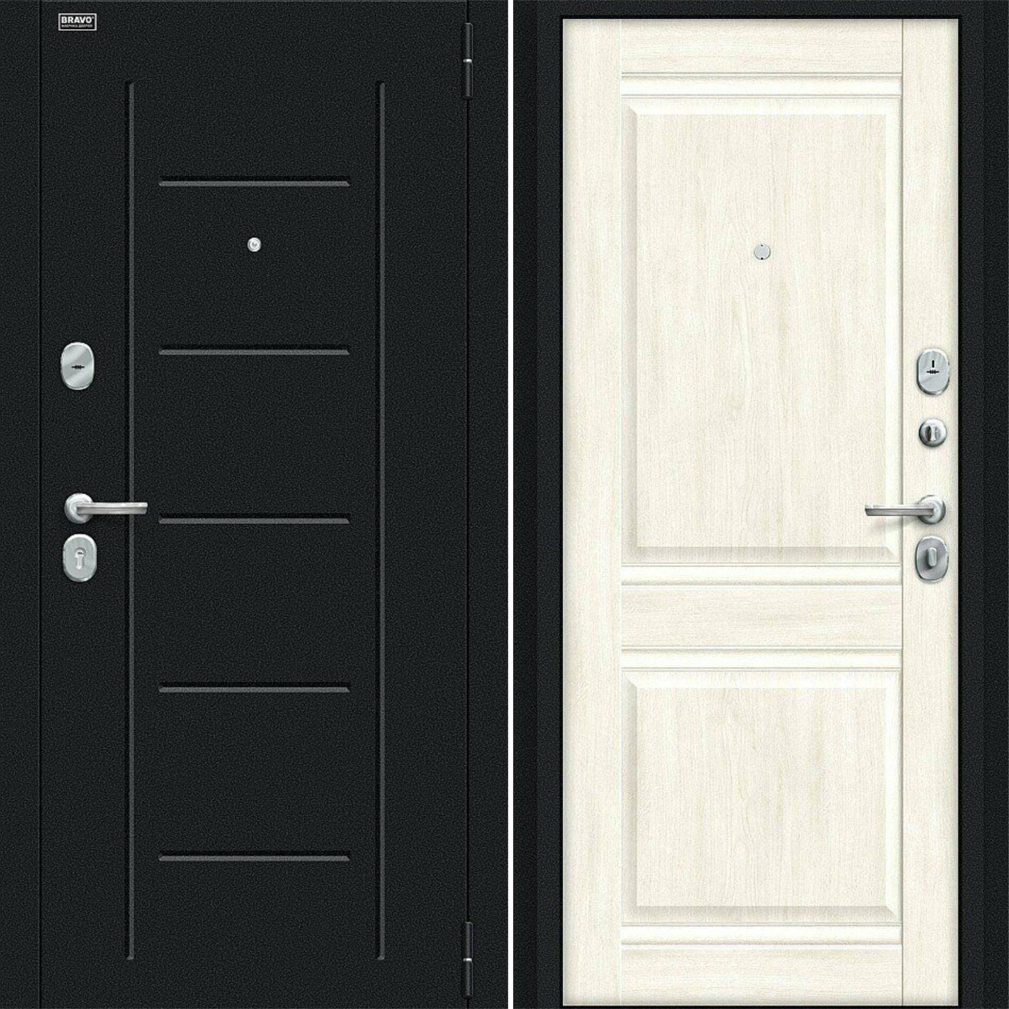 Входная дверь Браво R Некст Kale Букле черное / Nordic Oak