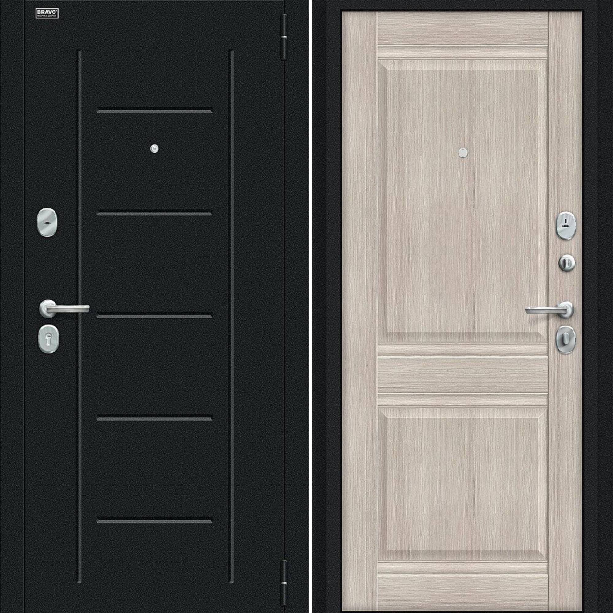 Входная дверь Браво R Некст Kale Букле черное / Cappuccino Veralinga