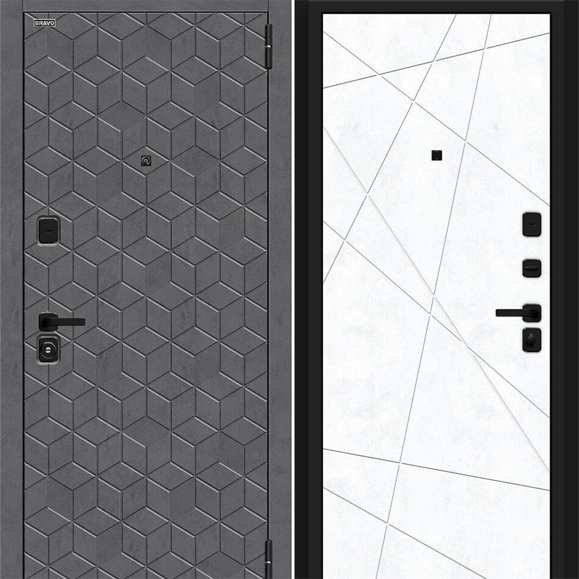 Входная дверь Браво R Кьюб (RBE) Slate Art / Snow Art