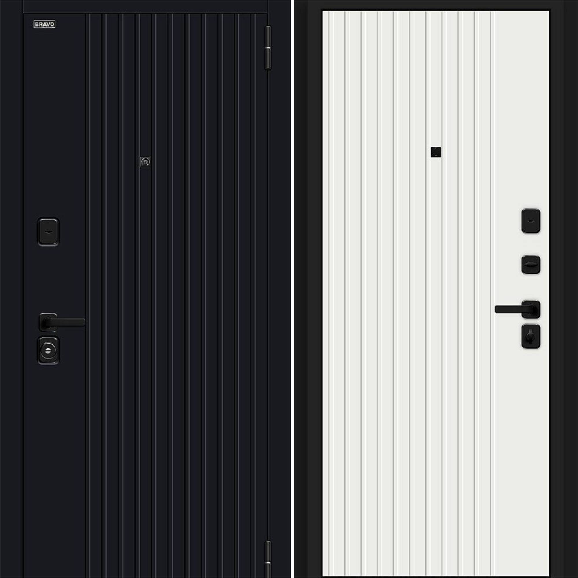 Входная дверь Браво R Граффити-32/32 Total Black / Super White