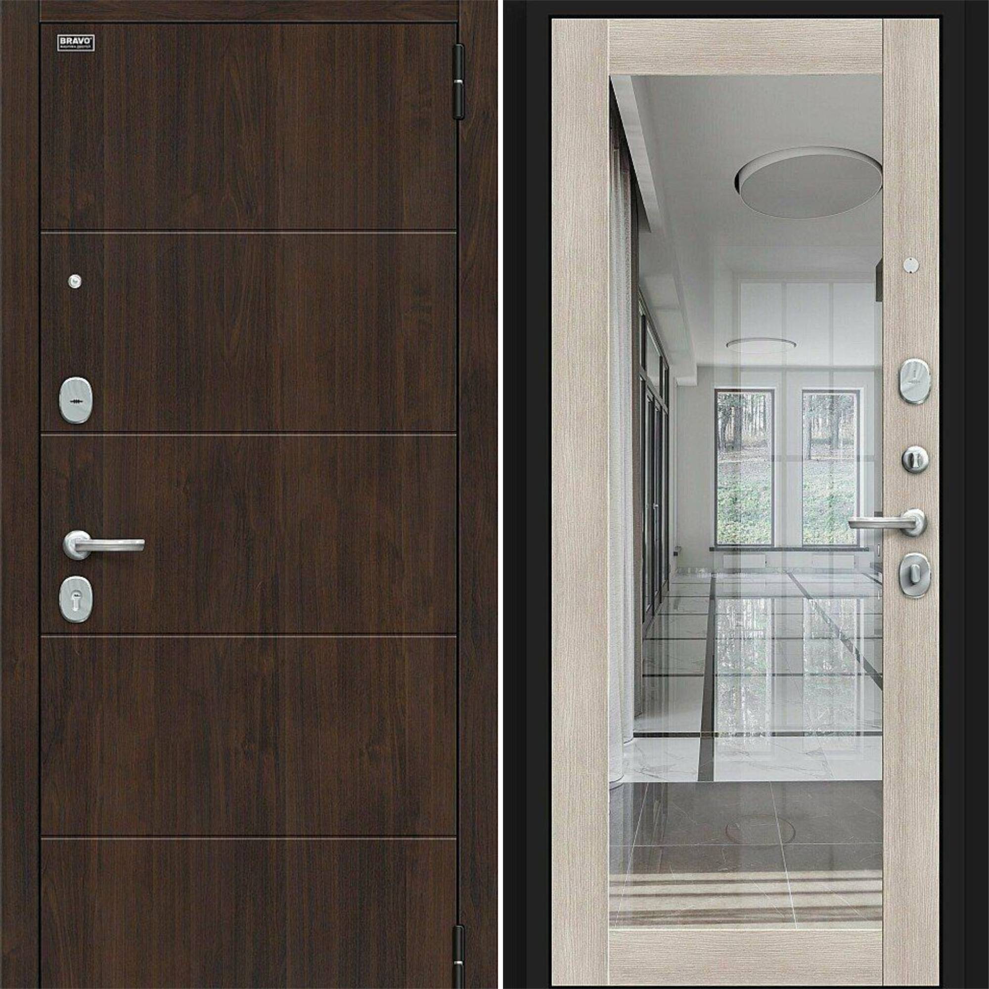 Входная дверь Браво R Флэт Kale Almon / Cappuccino Veralinga