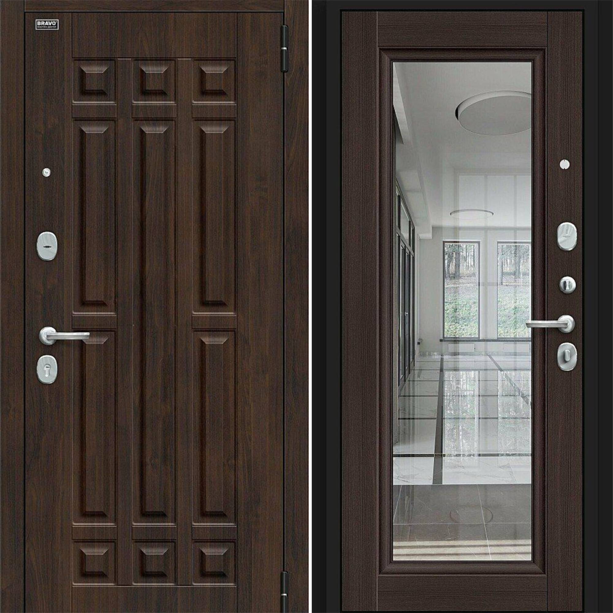 Входная дверь Браво R Форм Kale Almon / Wenge Veralinga