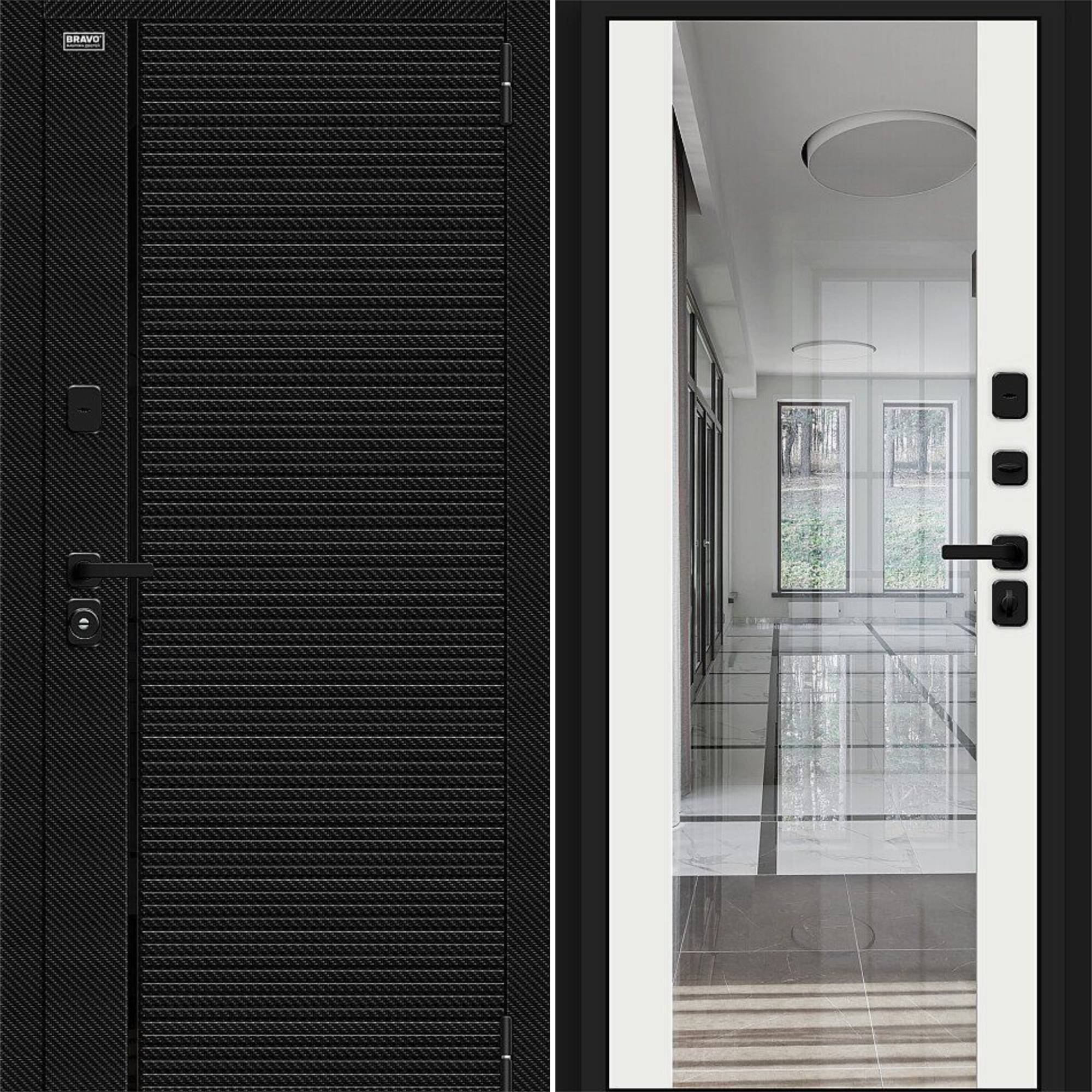 Входная дверь Браво N Лайнер-3 Black Carbon / Off-white