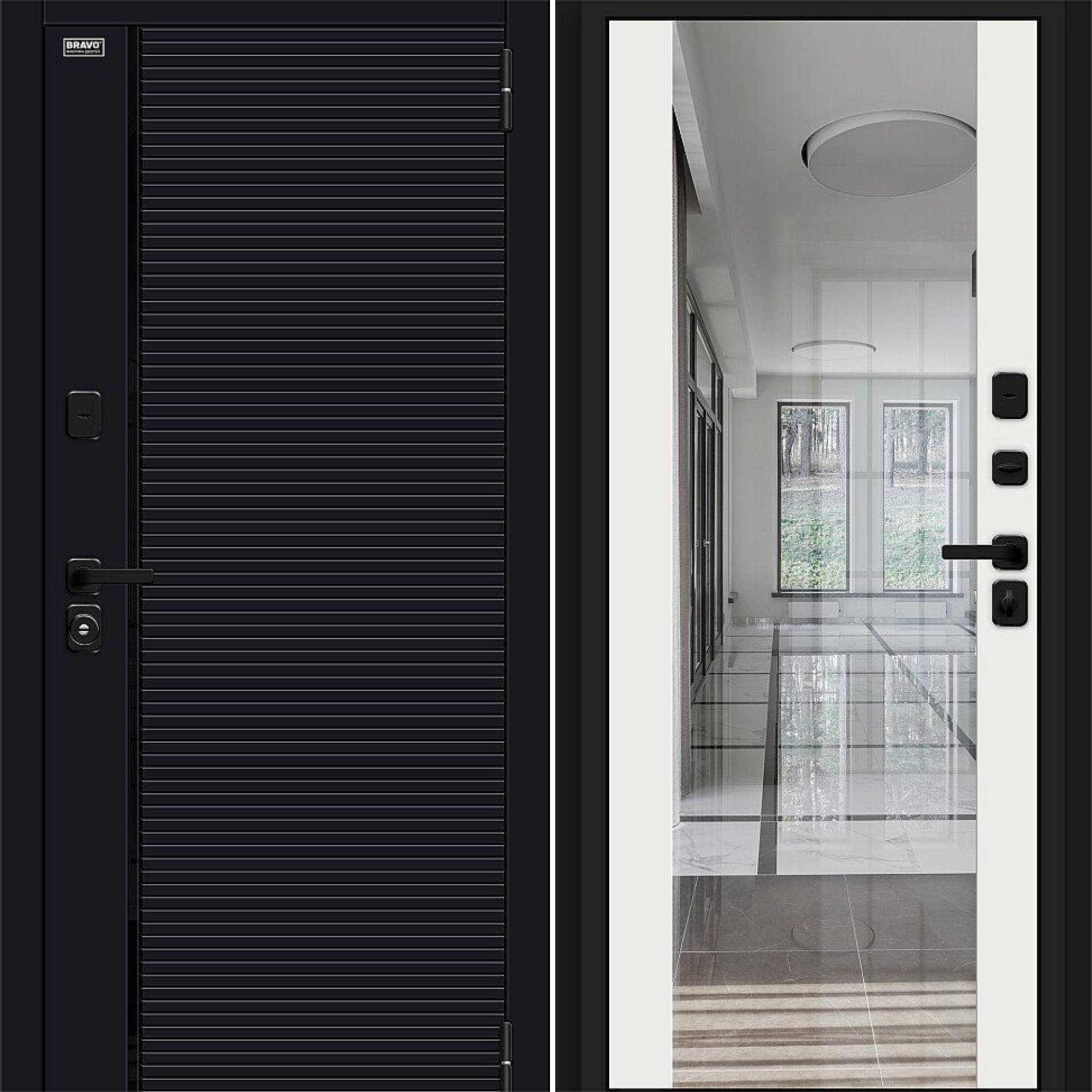 Входная дверь Браво N Лайнер-3 Total Black / Off-white