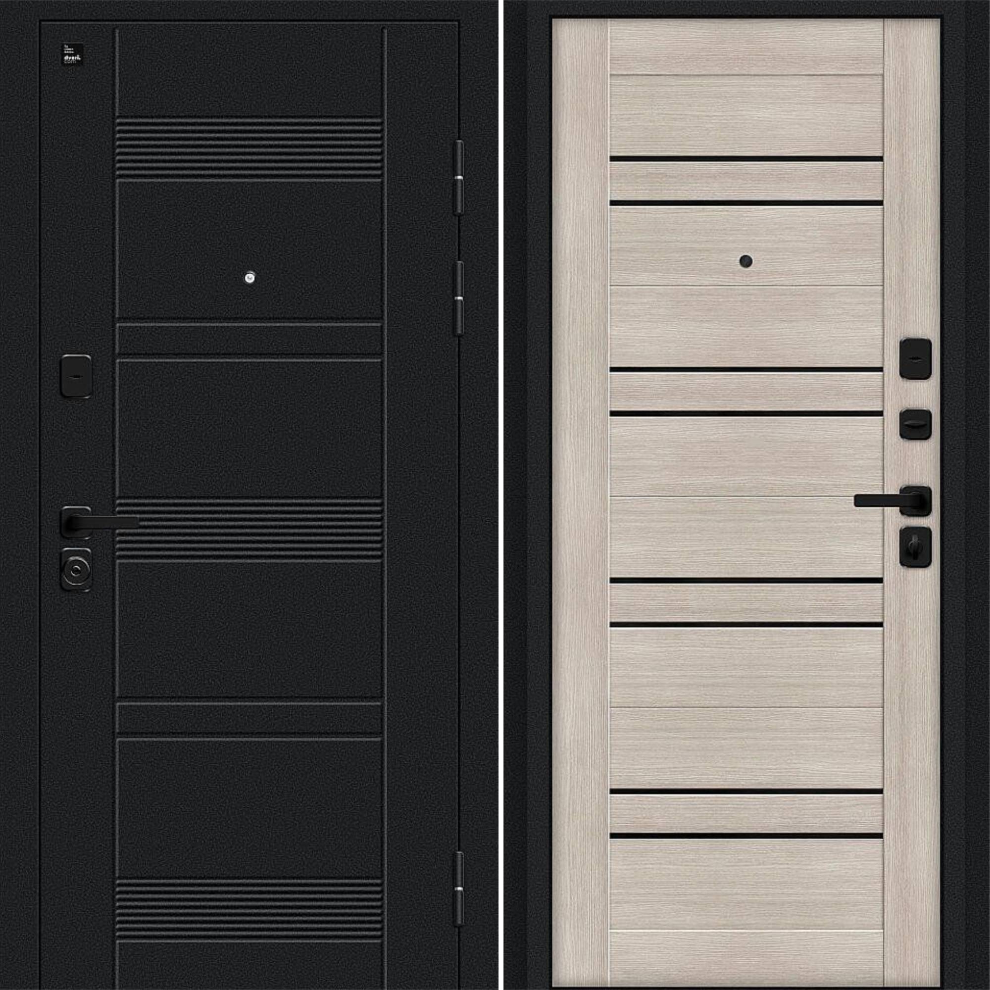 Входная дверь Браво N Энви Букле черное / Cappuccino Melinga