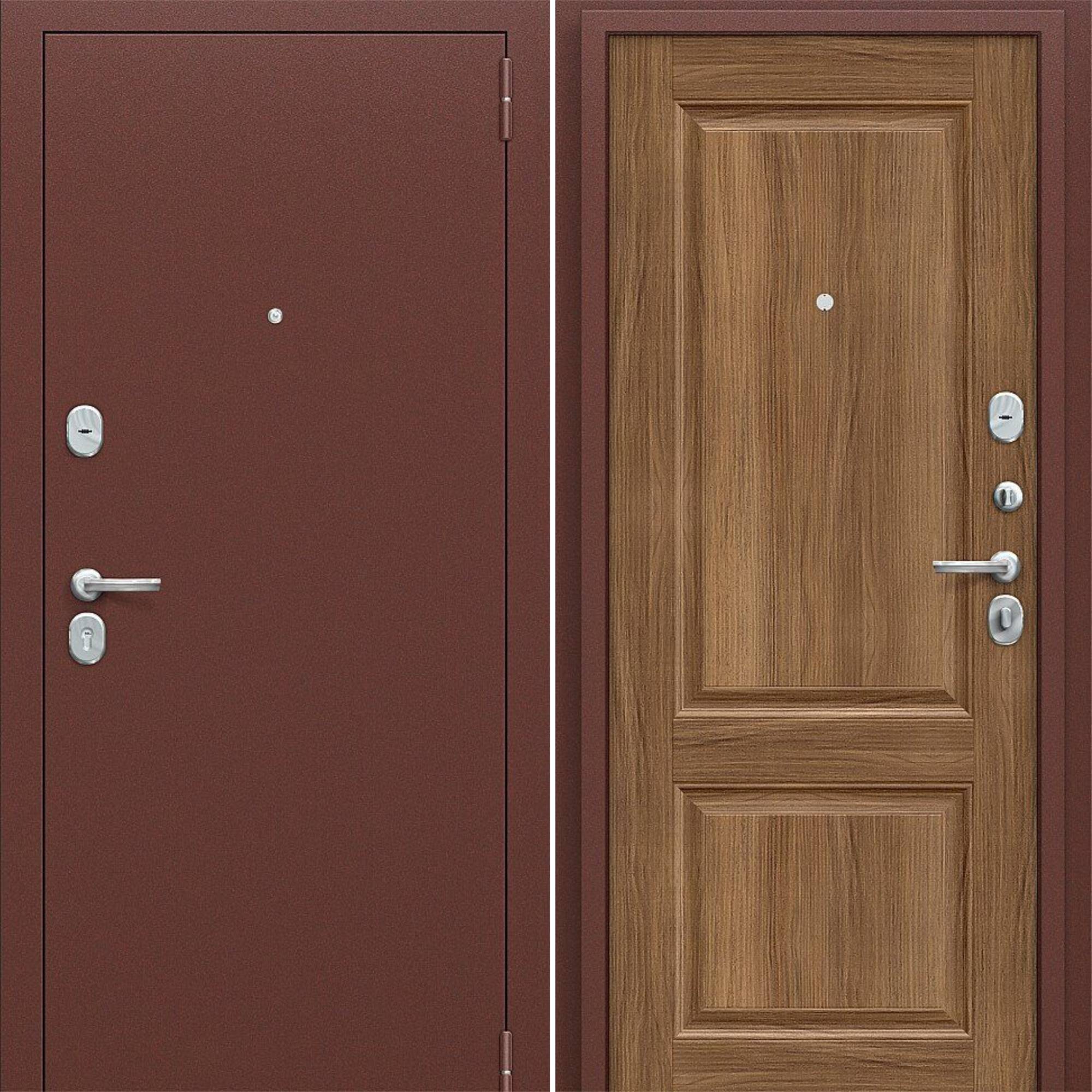 Входная дверь Браво Optim Тайга-7 Антик Медный / Каштан