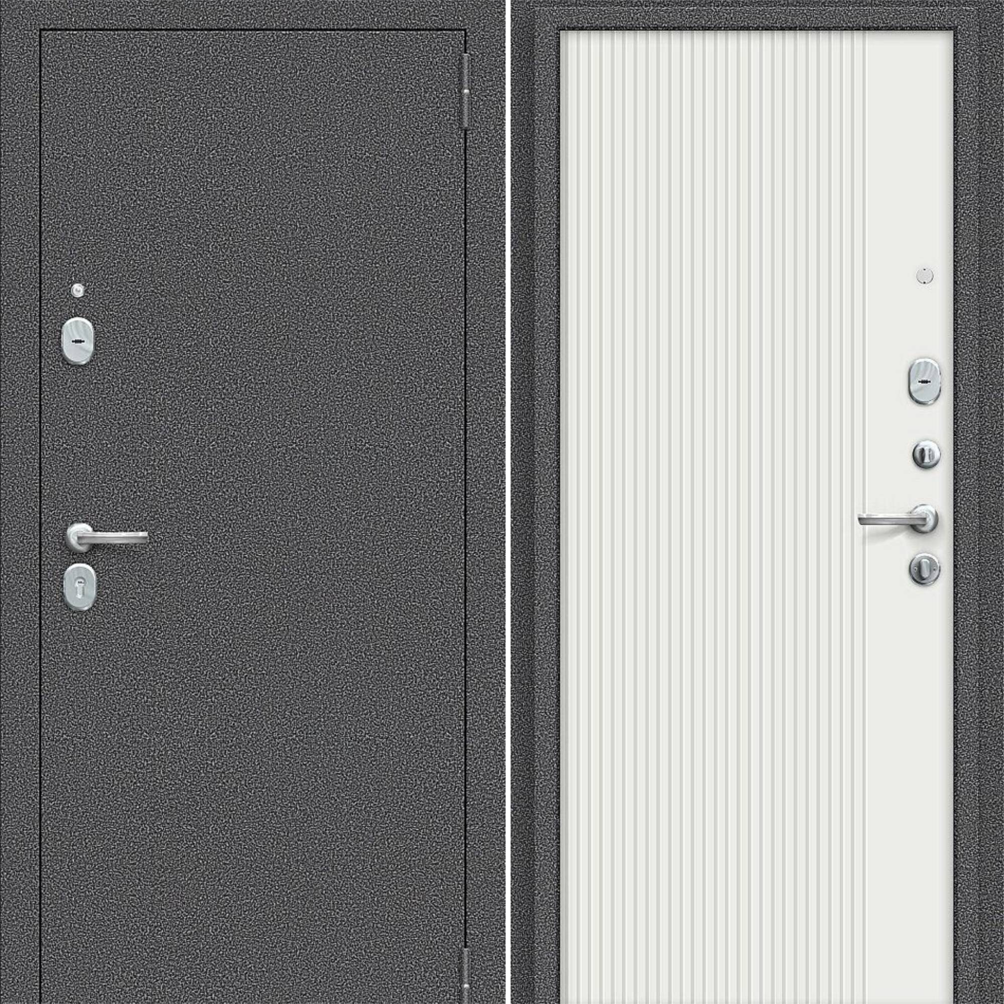 Входная дверь Браво Optim Тайга-9 Вертикаль Антик Серебряный / Белый