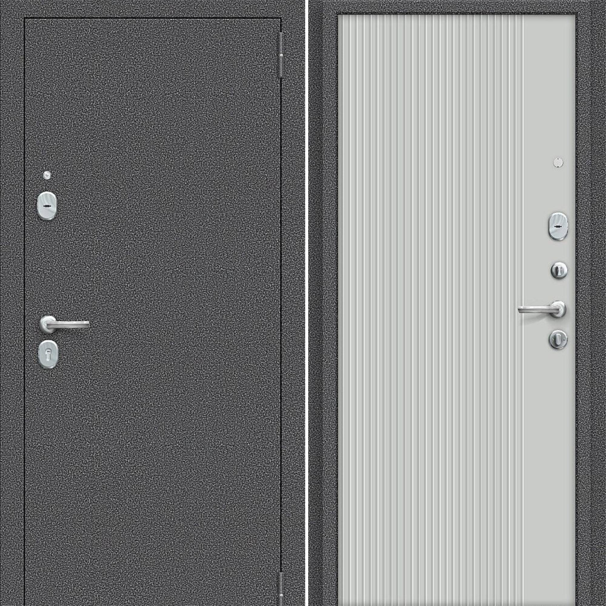 Входная дверь Браво Optim Тайга-9 Вертикаль Антик Серебряный / Серый