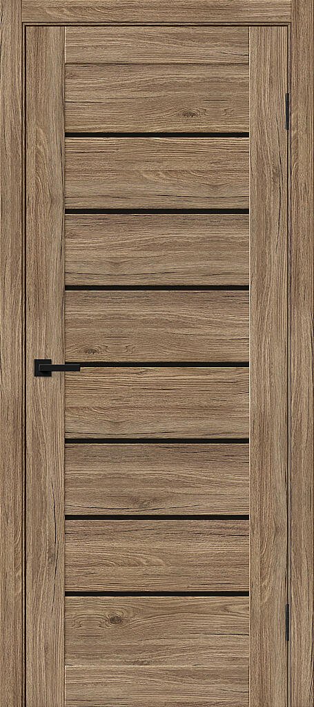Дверь межкомнатная Bravo Браво-22 Original Oak / Black Shine