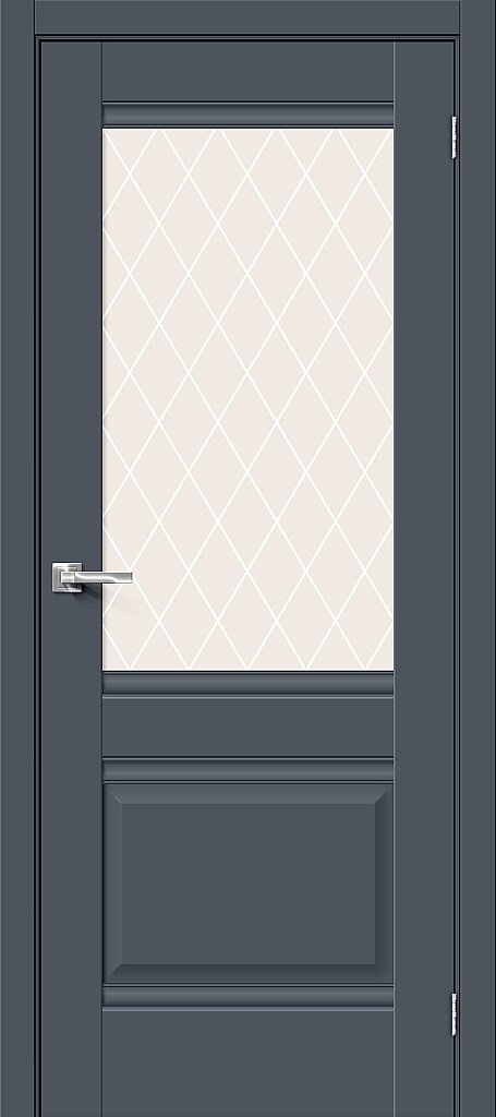 Дверь межкомнатная Браво Прима-3 Stormy Matt / White Crystal