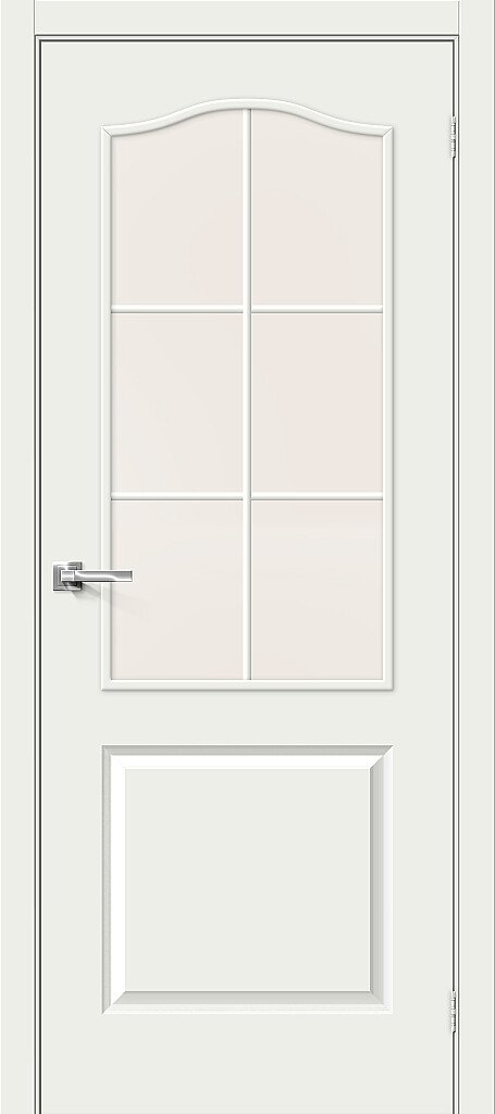 Дверь межкомнатная Браво-32С Л-04 (Белый) / Magic Fog