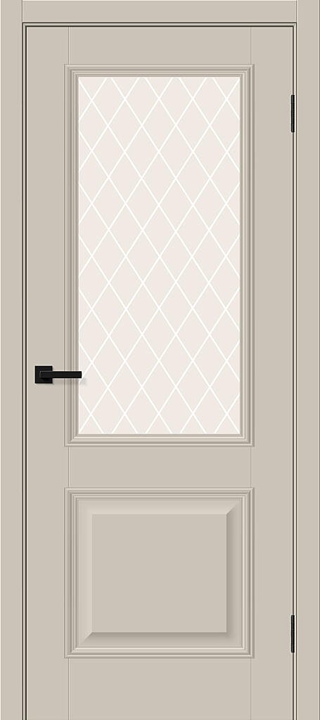 Дверь межкомнатная Браво Классик-13 Cream Silk / White Crystal