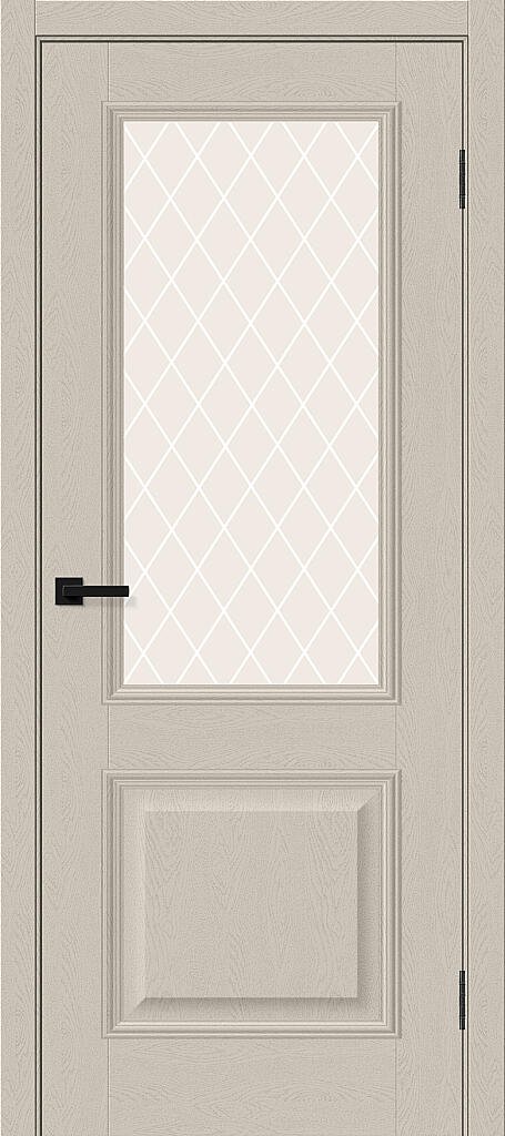 Дверь межкомнатная Браво Классик-13 Cream Silkwood / White Crystal