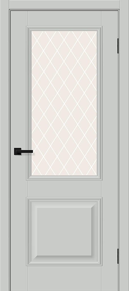 Дверь межкомнатная Браво Классик-13 Grey Silk / White Crystal