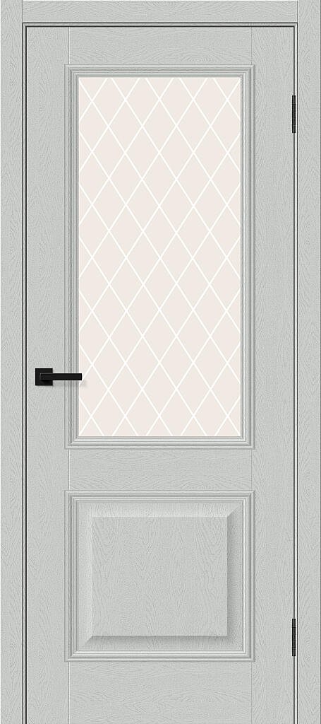 Дверь межкомнатная Браво Классик-13 Grey Silkwood / White Crystal