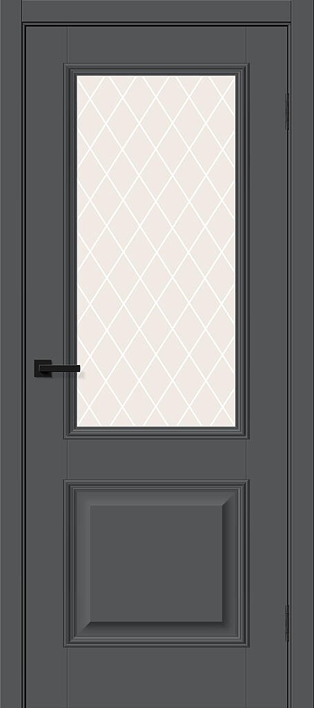 Дверь межкомнатная Браво Классик-13 Stormy Silk / White Crystal