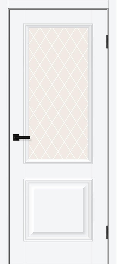 Дверь межкомнатная Браво Классик-13 White Silk / White Crystal