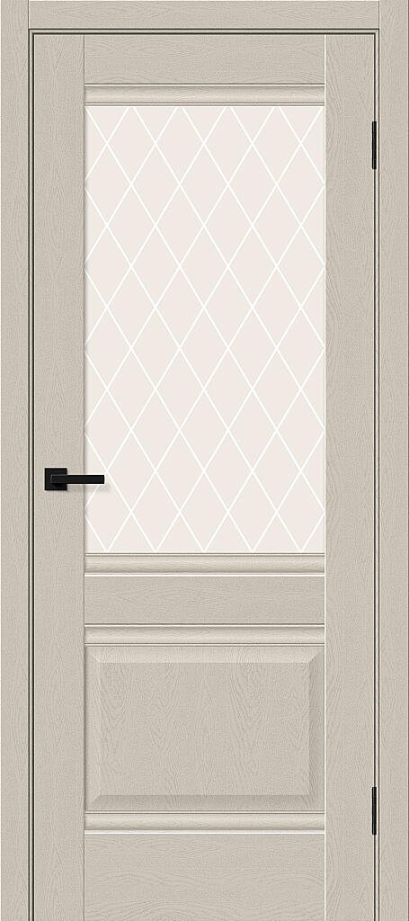 Дверь межкомнатная Браво Прима-3 Cream Silkwood / White Crystal