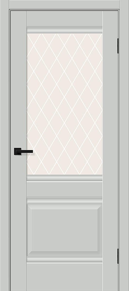 Дверь межкомнатная Браво Прима-3 Grey Silk / White Crystal