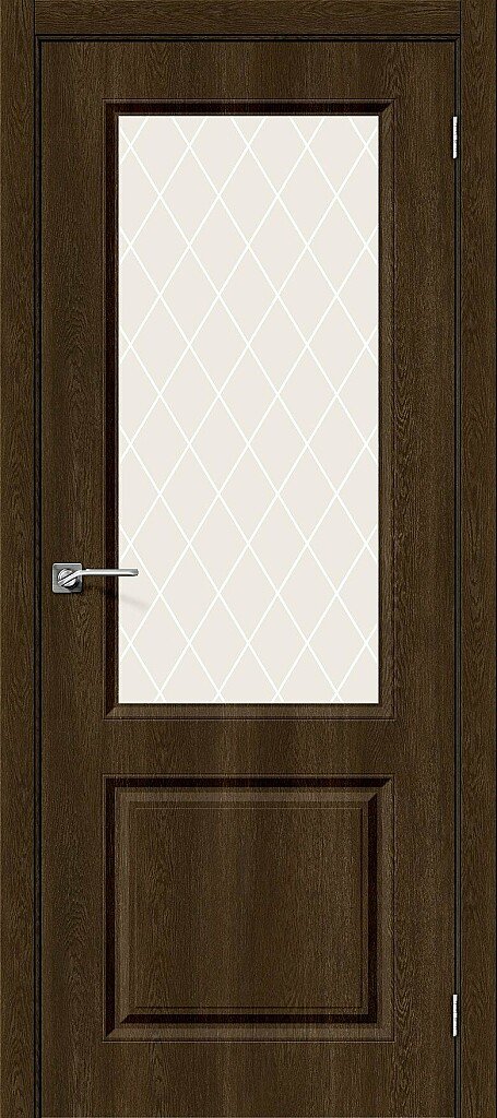Дверь межкомнатная Браво Скинни-13 Dark Barnwood / White Crystal