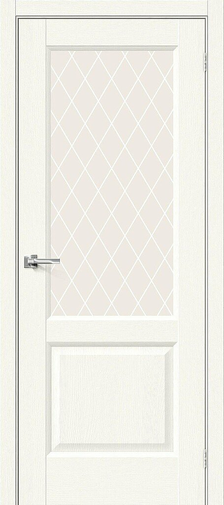Дверь межкомнатная Браво Неоклассик-33 White Wood / White Сrystal