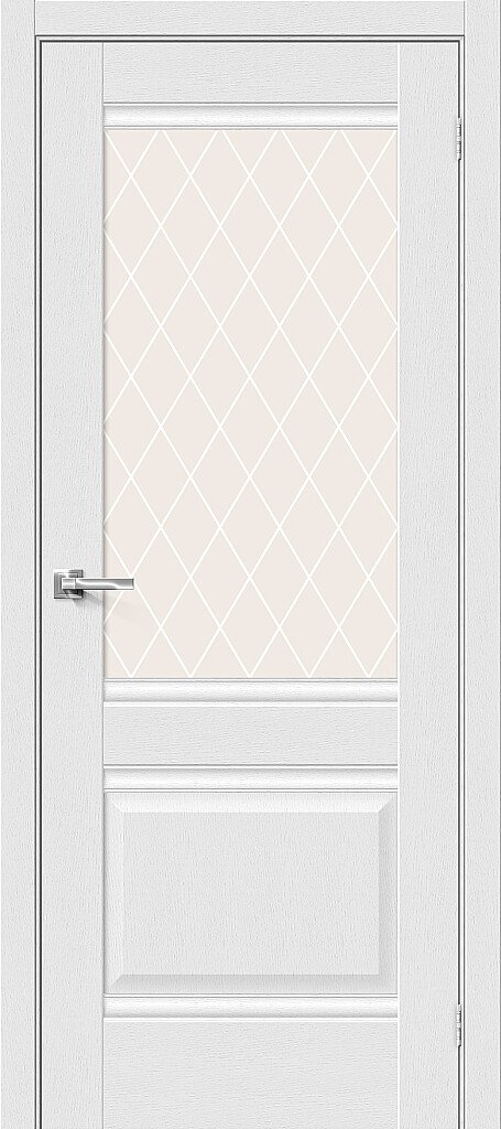 Дверь межкомнатная Браво Прима-3 Virgin / White Сrystal