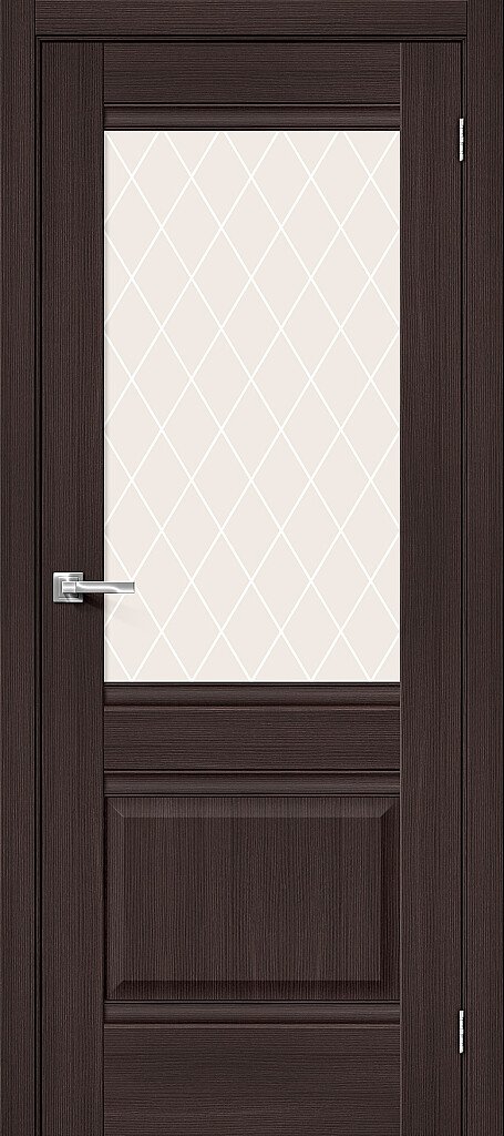Дверь межкомнатная Браво Прима-3 Wenge Melinga / White Сrystal