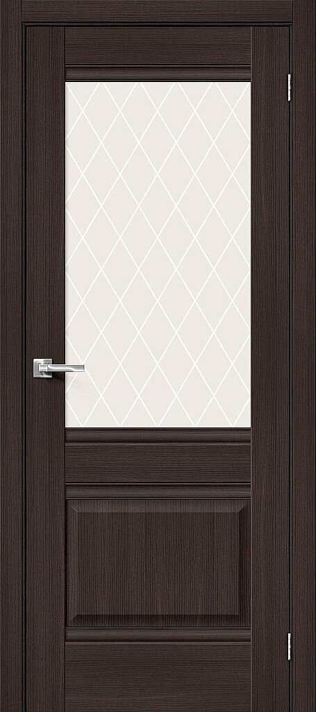 Дверь межкомнатная Браво Прима-3 Wenge Veralinga / White Сrystal