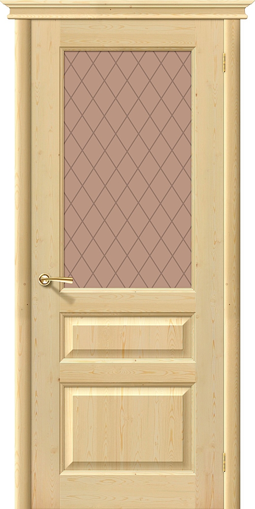 Дверь межкомнатная массив без отделки-М5 Со стеклом
