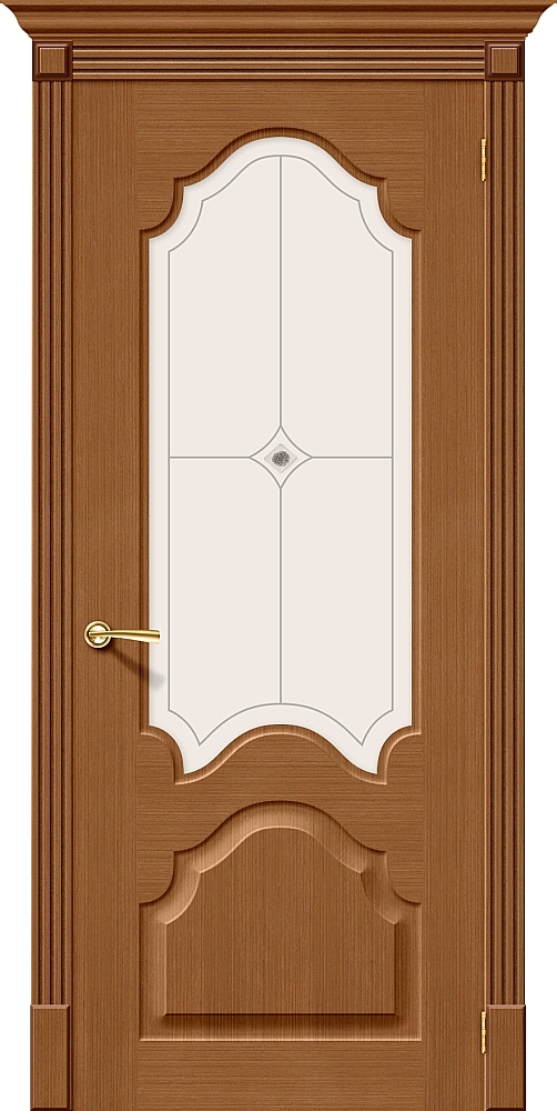 Дверь межкомнатная шпон файн-лайн Браво Скинни Афина Ф-11 (Орех) Остекленная