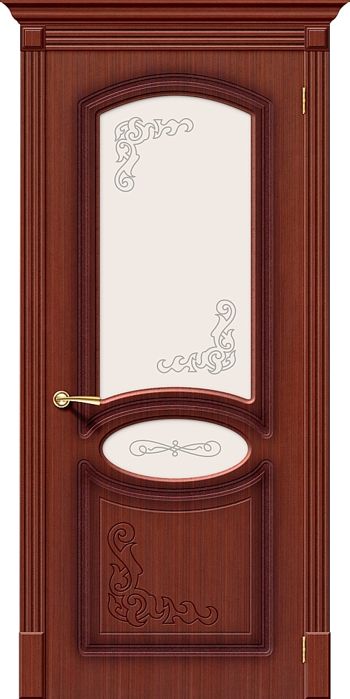 Дверь межкомнатная шпон файн-лайн Браво Стандарт-Азалия Ф-15 (Макоре) Стеклянными вставками 2