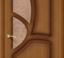 Дверь межкомнатная Браво Шпон файн-лайн Греция Ф-11 (Орех) Остекленная 