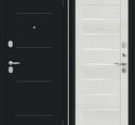 Входная дверь Браво R Техно Букле черное / Bianco Veralinga