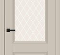 Дверь межкомнатная Браво Классик-13 Cream Silk / White Crystal