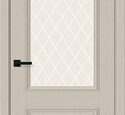Дверь межкомнатная Браво Классик-13 Cream Silkwood / White Crystal