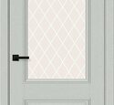 Дверь межкомнатная Браво Классик-13 Grey Silkwood / White Crystal