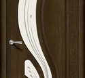 Дверь межкомнатная Браво Лотос-2 Dark Barnwood / Art Glass
