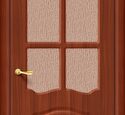Дверь межкомнатная Браво Альфа П-17 (ИталОрех) Остекленная
