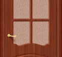 Дверь межкомнатная Браво Лидия П-17 (ИталОрех) Остекленная